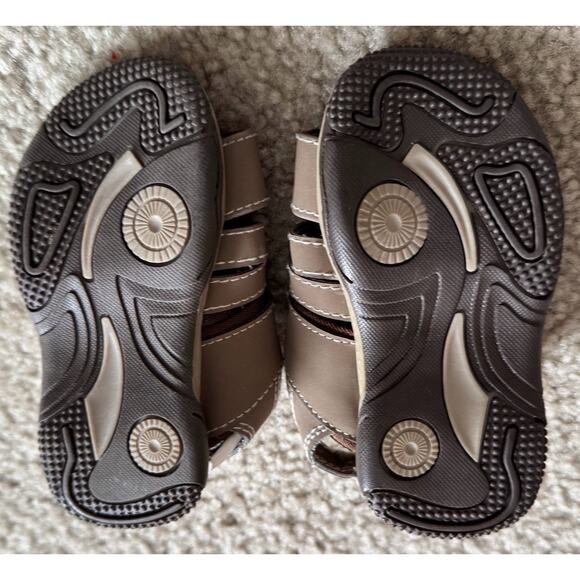 Koala Kids Sandals Toddler Boy Size 4 Brown Orange Hook & Loop - Picture 6 of 8